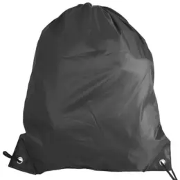 210D Poly String Bag Black Front